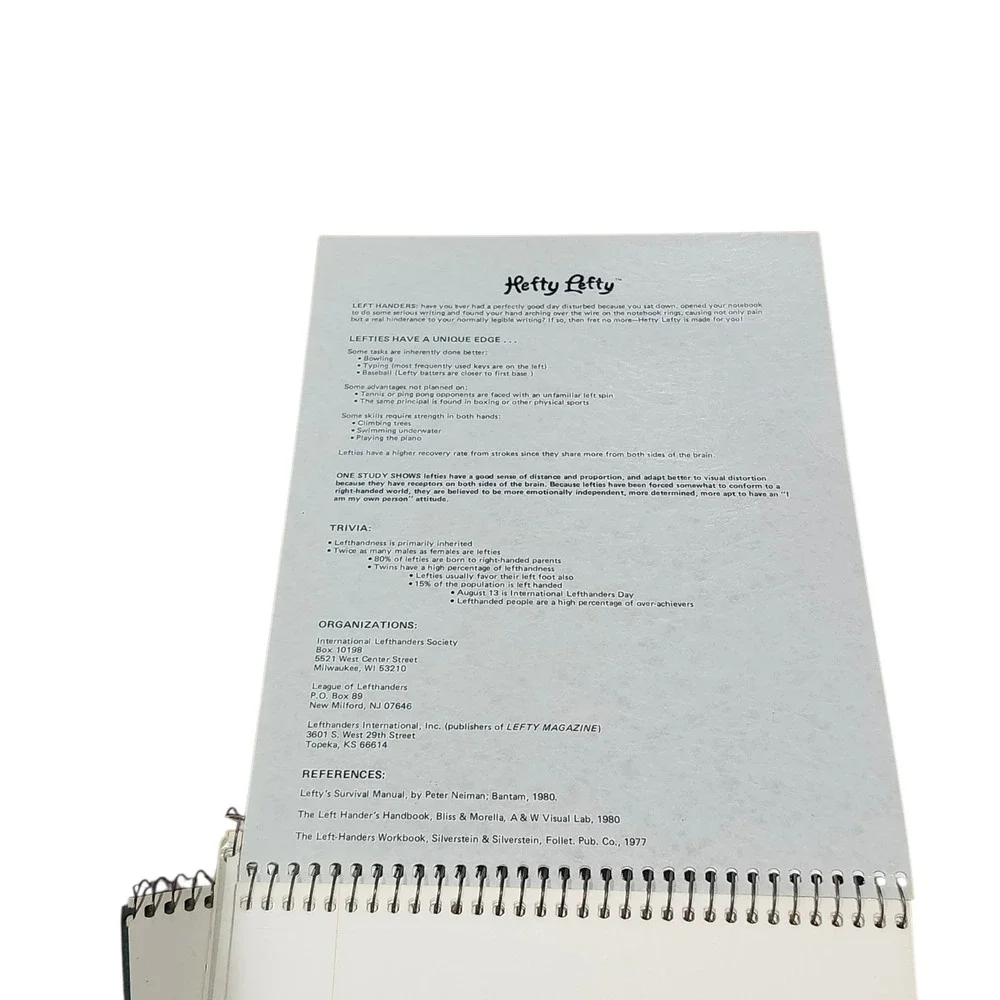 Stuart Hall Hefty Lefty Notebooks 3 Vintage Stationary College Rule 8x11 HTF